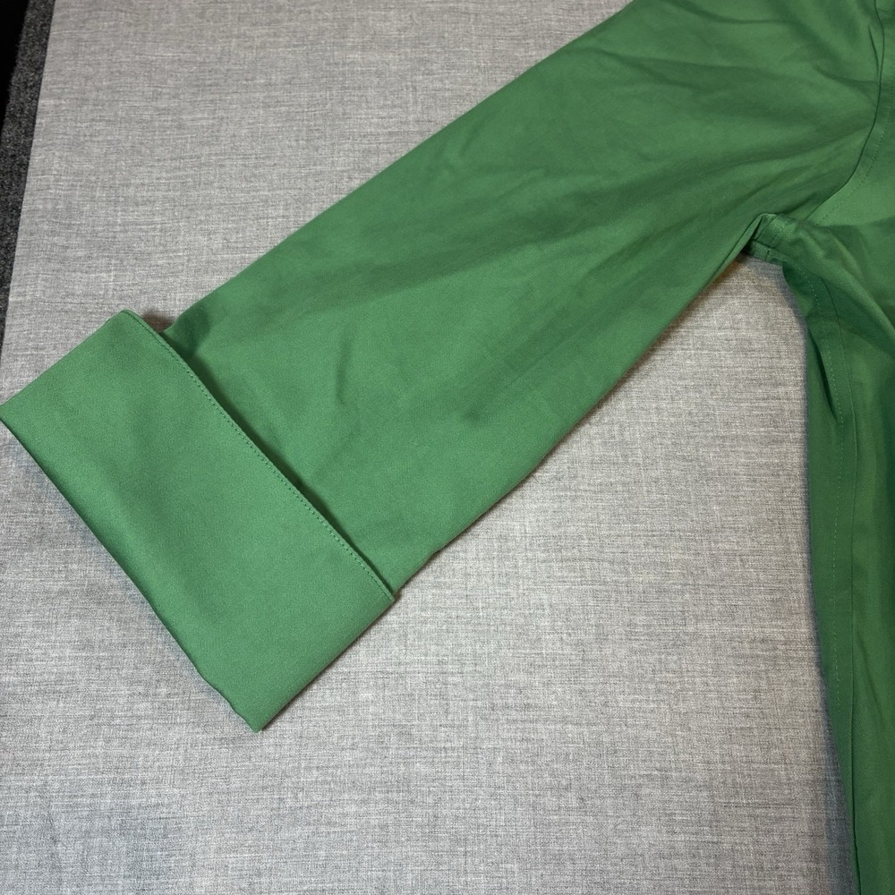 Chico's Women's Green Stretch Button Up Shirt Size 2 Large Long Sleeve Collared - Picture 4 of 11